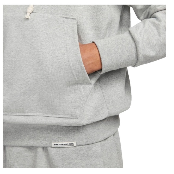 Nike Men’s Dri-Fit Standard Issue Pullover Basketball Hoodie Gray - Picture 5 of 7